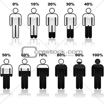 Percentage of people infographic icons