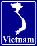 silhouette map of Vietnam