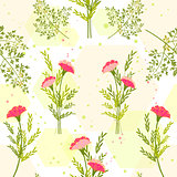 Springtime Colorful Flower with Herb Background