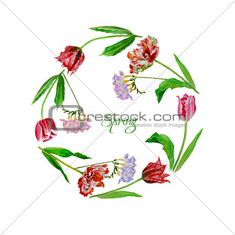 Wreath with tulips