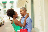 African American Couple Shopping With Credit Card In Panama