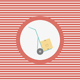 The cart with the goods color flat icon