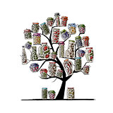 Art tree with pickle jars for your design
