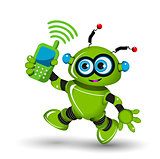 Robot with telephone
