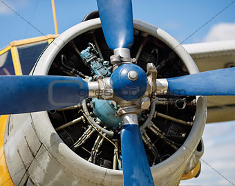 Airplane propeller close-up