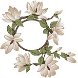 Floral frame with magnolia