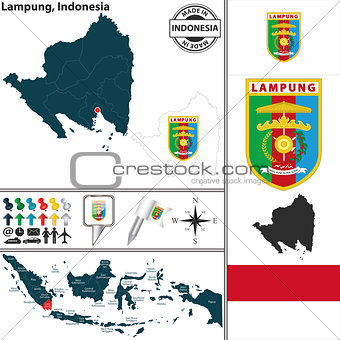 Map of Lampung, Indonesia