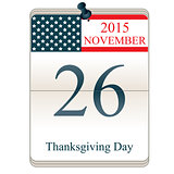 Calendar for Thanksgiving Day