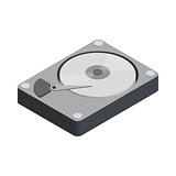 Open hard disk drive isometric design