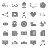 Video silhouettes icons set