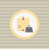 Weight of packing color flat icon