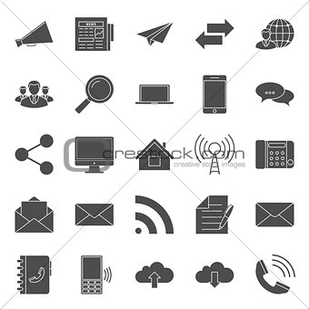 Comunication and web silhouettes icons set