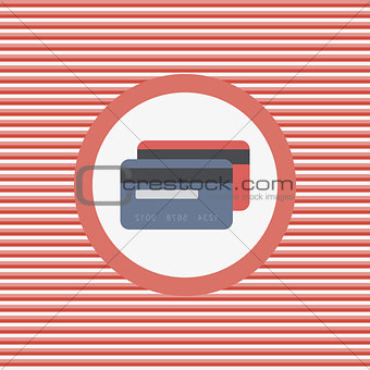 Two credit cards color flat icon