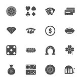 Casino silhouette icons set