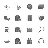Logistics silhouettes icons set