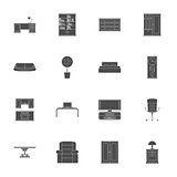Furniture silhouettes icon set