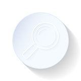 Magnifying glass thin lines icon