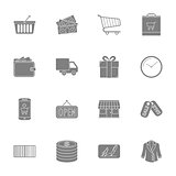 Shopping silhouettes icons set