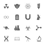 Science silhouette icons set