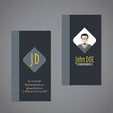 Modern business card with dark background