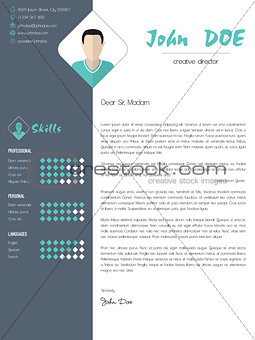 Modern cover letter with design elements