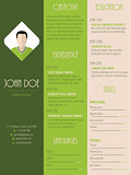 Modern resume curriculum vitae in green with stripes