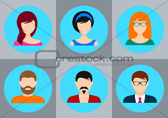Men and women vector icons