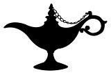 Lamp Aladdin, silhouette vector