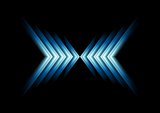 Glow blue arrows as X symbol