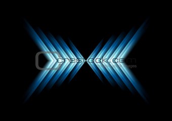 Glow blue arrows as X symbol