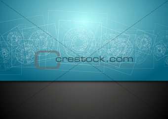 Abstract blue tech engineering background