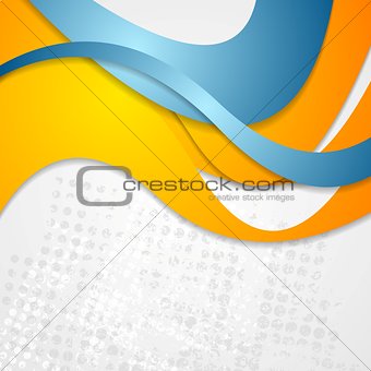 Abstract corporate wavy grunge background