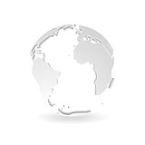 Grey 3d outline globe design