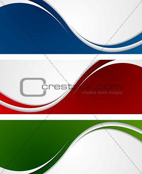 Bright abstract wavy banners
