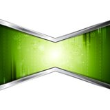 Green technology background with metal stripes