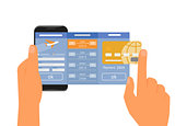Mobile app for booking air passage