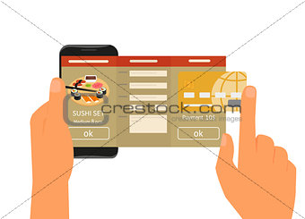 Mobile app for ordering sushi