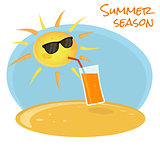 Summer sun drinking orange cocktail