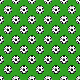 Soccer Ball on Green Seamless Background