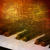 abstract grunge background with piano keys