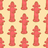 Sketch fire hydrant in vintage style