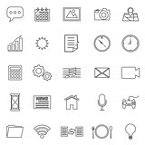 Application line icons on white background