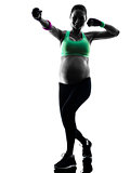 pregnant woman fitness exercises silhouette