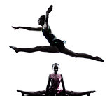 Rhythmic Gymnastics woman  little girl child  teenager silhouett