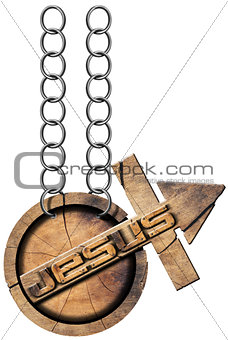 Jesus - Wooden Symbol with Cross