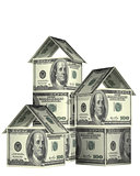 Houses from dollars banknotes