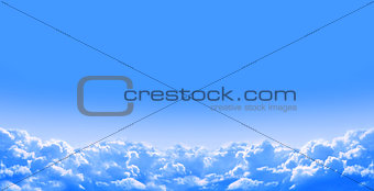 Nature background with white clouds in the blue sky