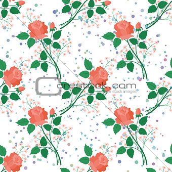 Seamless floral background, roses