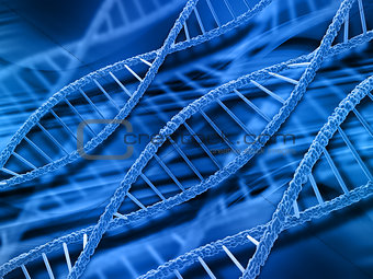 3D DNA strands background