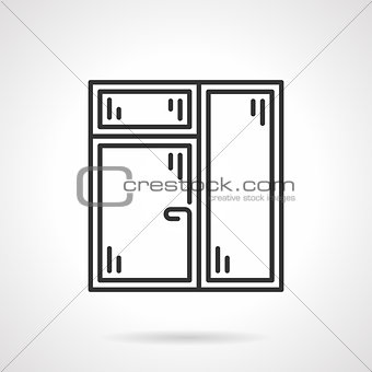 Window with window leaf line vector icon